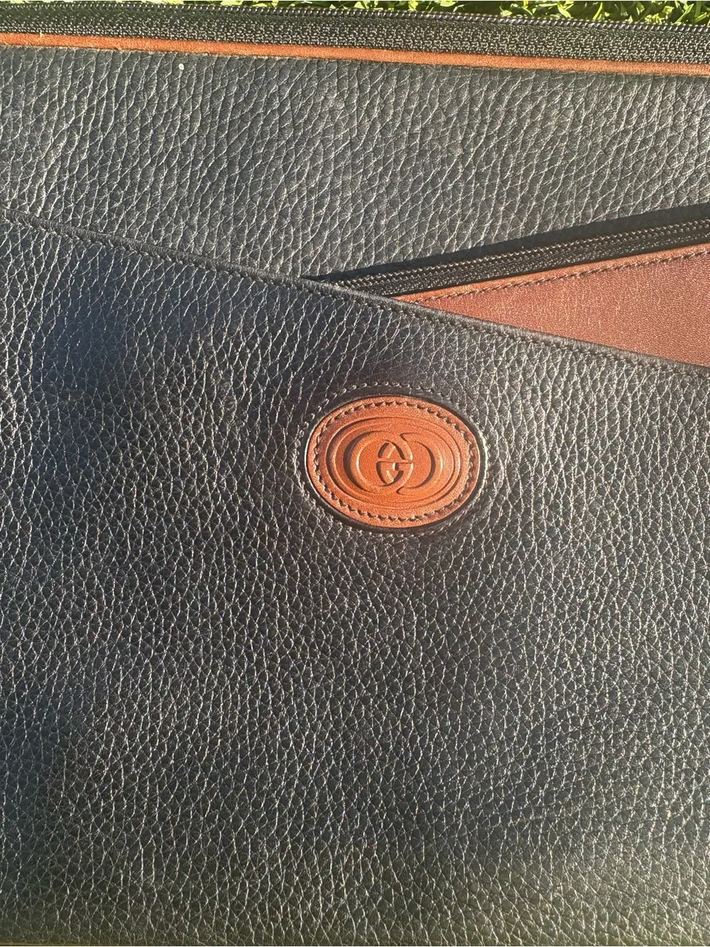 Gucci Black and Brown Leather Messenger Bag